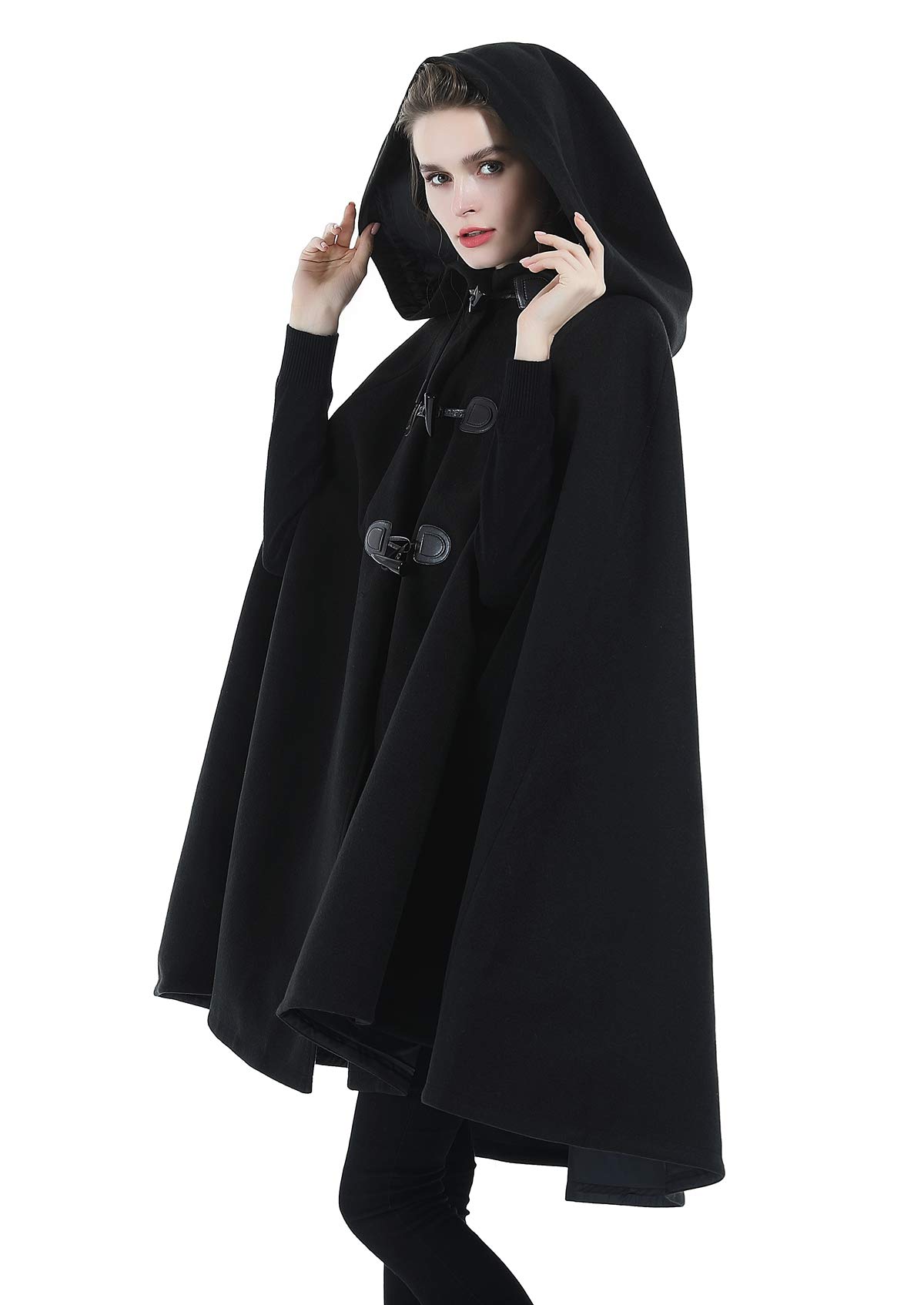 Beautelicatehooded Cape Coat Wool Blend Oversized Medieval Cloak - Main Image