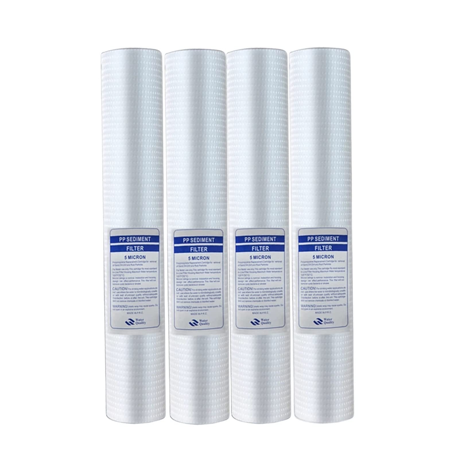 Water Filter, 4pcs 20" Water Purifier 20 Inch 5 Micron Sediment Water Filter Cartridge Pp Cotton Filter Water Filter System