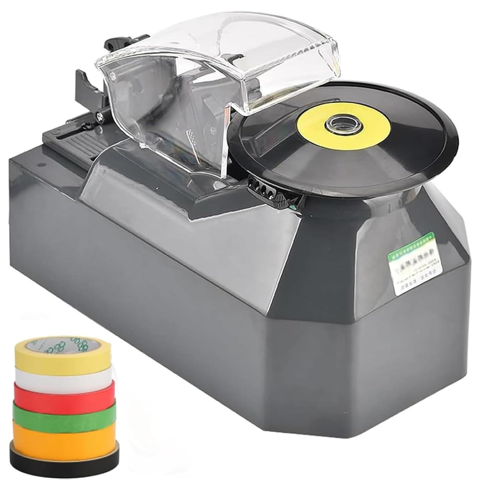 Dispensador de cinta eléctrica con sensor automático, longitud de corte ajustable de 10 a 60 mm para cinta de 5 a 25 mm, ideal para embalaje, oficina y almacén