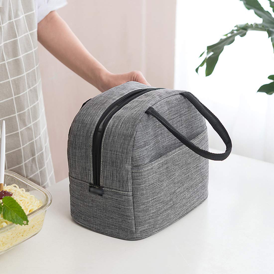 Sac Isotherme Repas Bureau Lunch Bag Toile Imperméable - Noir - Idéal Pour Bureau, École Et Pique-Nique
