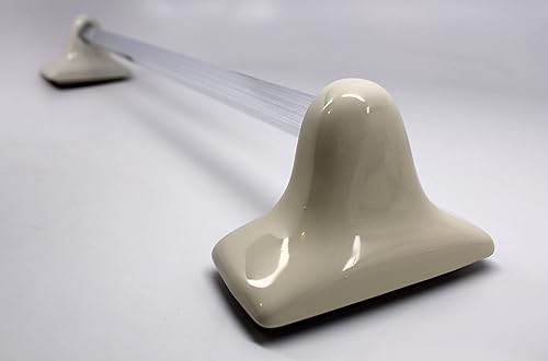 Miniatura 4 de Tenedos Kit de toallero de cerámica Bone Almond, accesorio de baño esmaltado, instalación con azulejos (no para superficie plana), duradero y