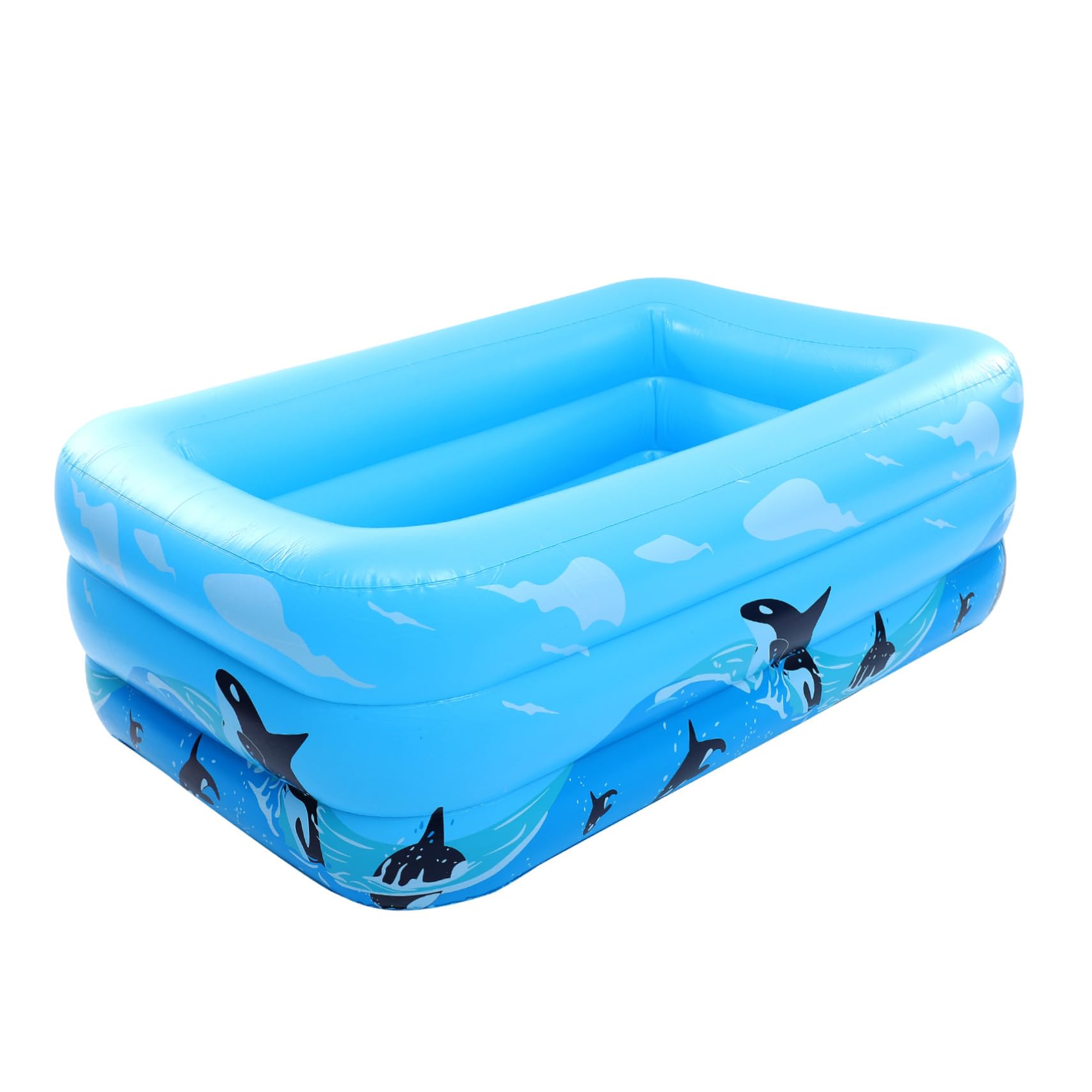 Piscina Hinchable Decoracion Verano para Niños, PVC Azul, Inflado Rápido