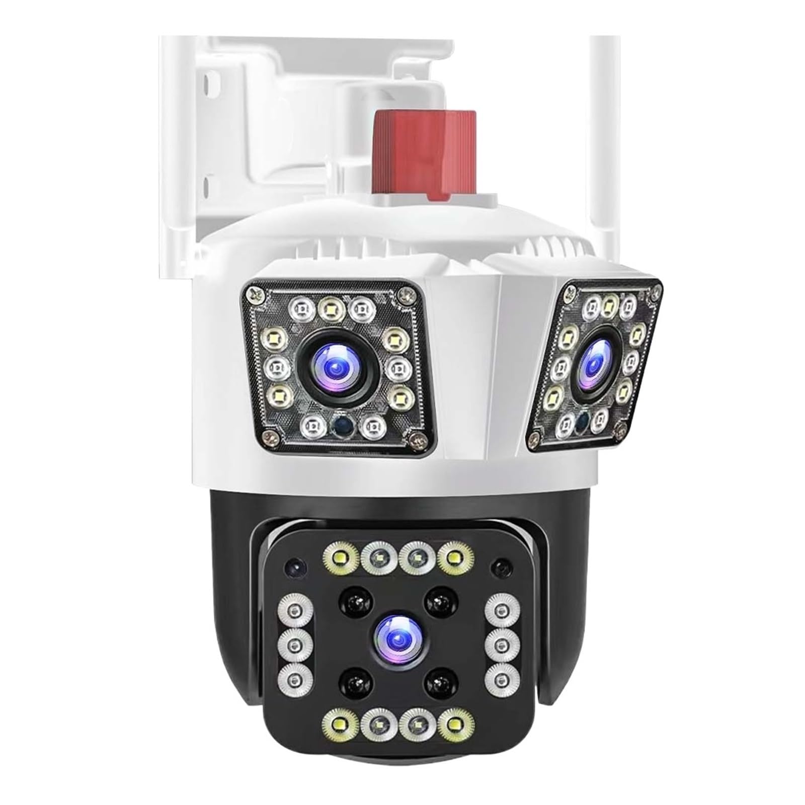 Telecamera di sicurezza, 6K 12MP Telecamera a tre obiettivi Zoom 8X Monitoraggio automatico 4K PTZ IP Cam Protezione di sicurezza sorveglianza CCTV esterna for la casa(6K 12MP Add 128G)