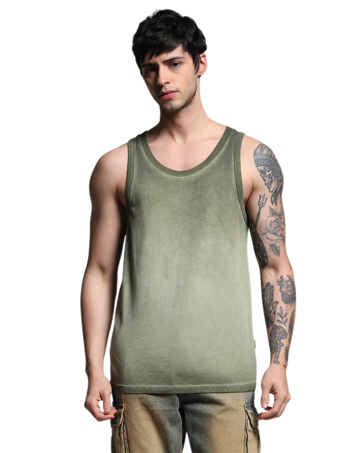 vero moda Men Regular Fit Green Vest-picture-14
