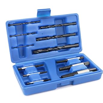 Rongon Screw Extractor Set, 12 Pcs High-Speed Steel Drill Bits, Screw Extractors Kit, Easy Out Broken Bolt Remover Reverse, Screws&Studs Removal Tool