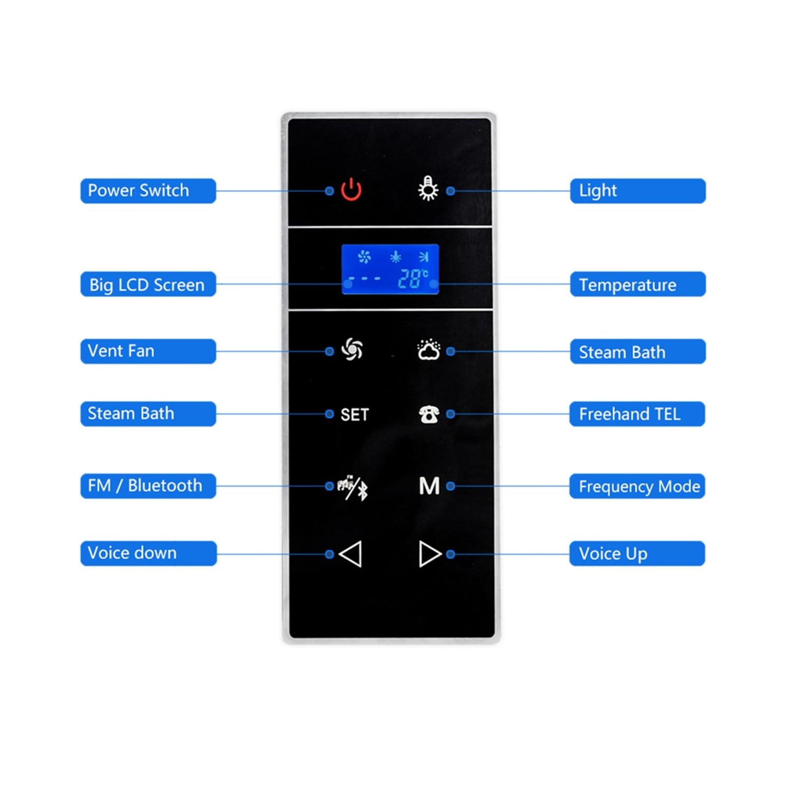 Mini macchina for sauna a e montata a parete da 3KW, kit di accessori for bagno turco con doccia display LCD for controller for for telefono,Altamente Efficiente | VS-9007W-3KW-1-BP