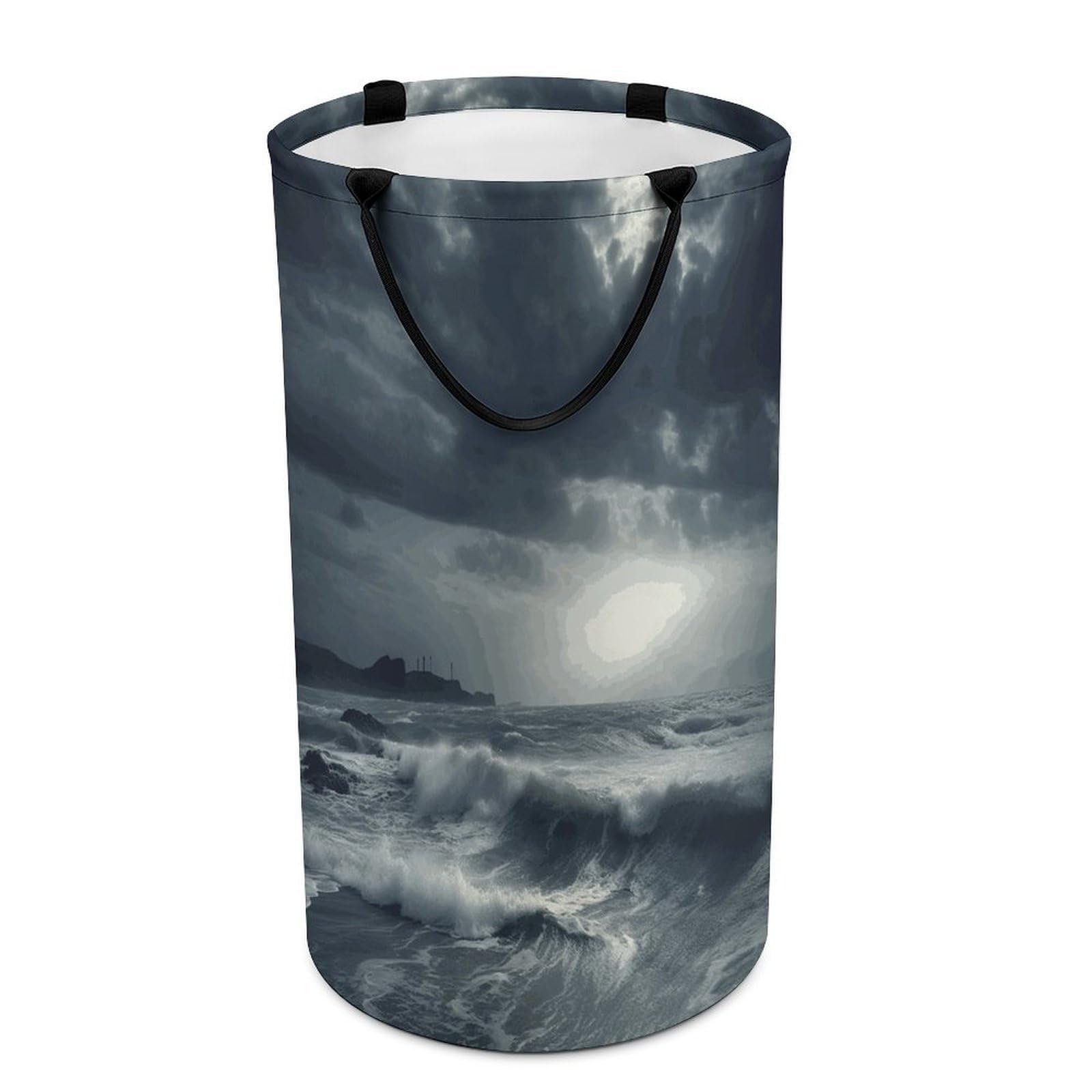 Stormy Sea Dirty Clothes Basket Large Capacity Laundry Basket Freestanding Laundrys Hampers Tall Collapsible Clothes Hamper for Blankets Toys