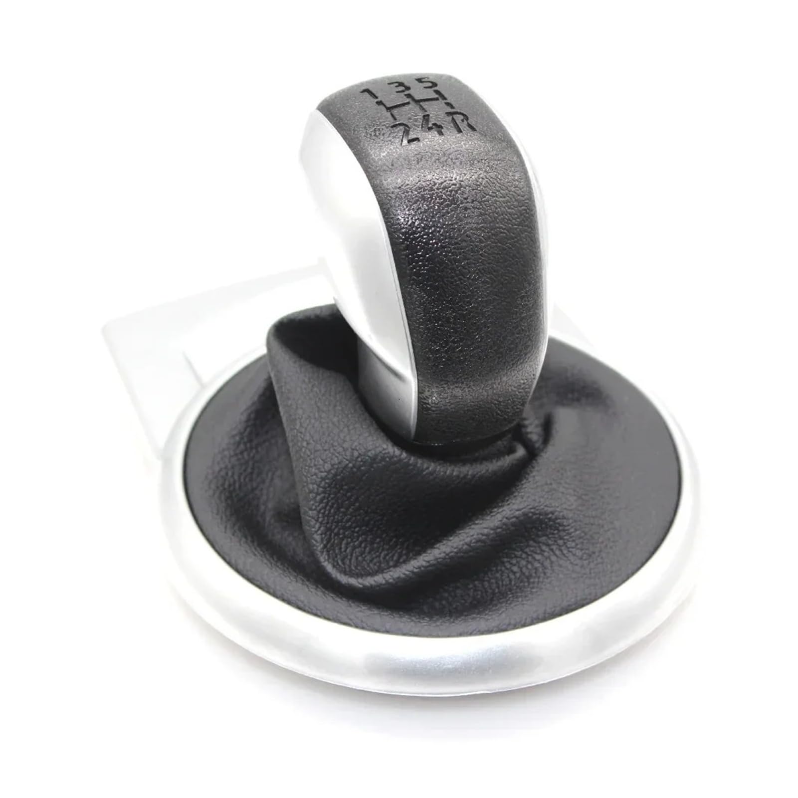 Zhannuobhd Black Siver For Citroen For C4 For Mk1 2004 2005 2006 2007 2008 Car Styling 5 Speed Gear Shift Knob Gaiter Boot Cover Case Stick Shifter Lever Knob(Black Siver)