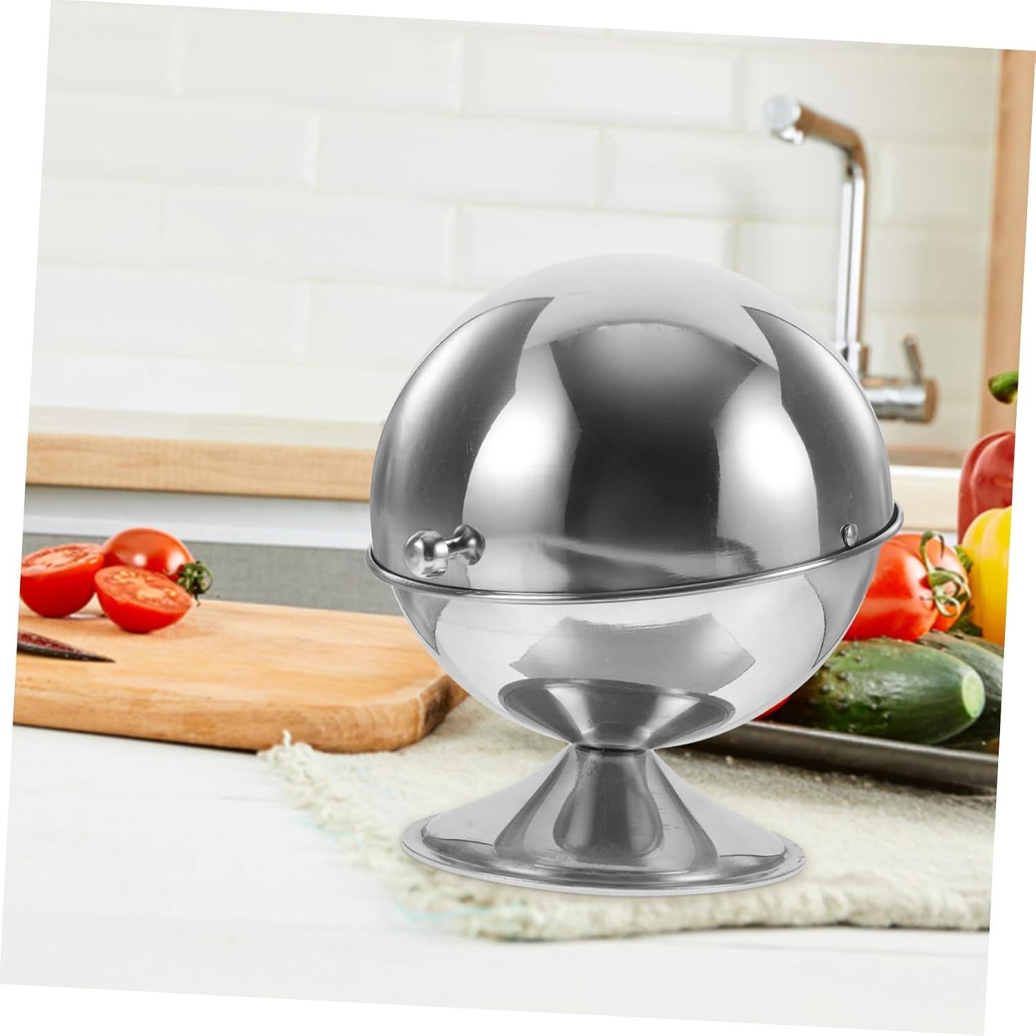 Stainless Steel Sugar Bowl Lid for Kitchen Storage Condiment Bowl Roll Top Lid Spice Container