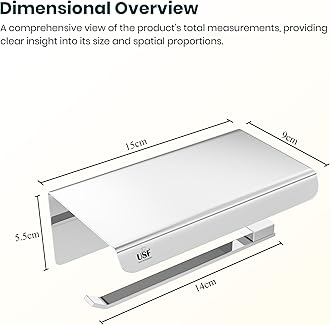 USF Bath Accessories 4 Piece Toilet Paper Roll Holder for Bathroom, 304 Stainless Steel Toilet Paper Holder in Bathroom, Toilet Tissue Roll Holder for Bathroom, Bathroom Accessories(Chrome, Square)