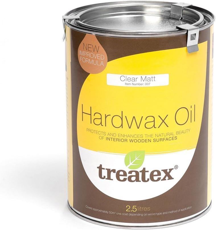 Hard Wax Oil - Clear Matt 007 - 2.5Ltr Tin. New Improved Formula by Treatex
