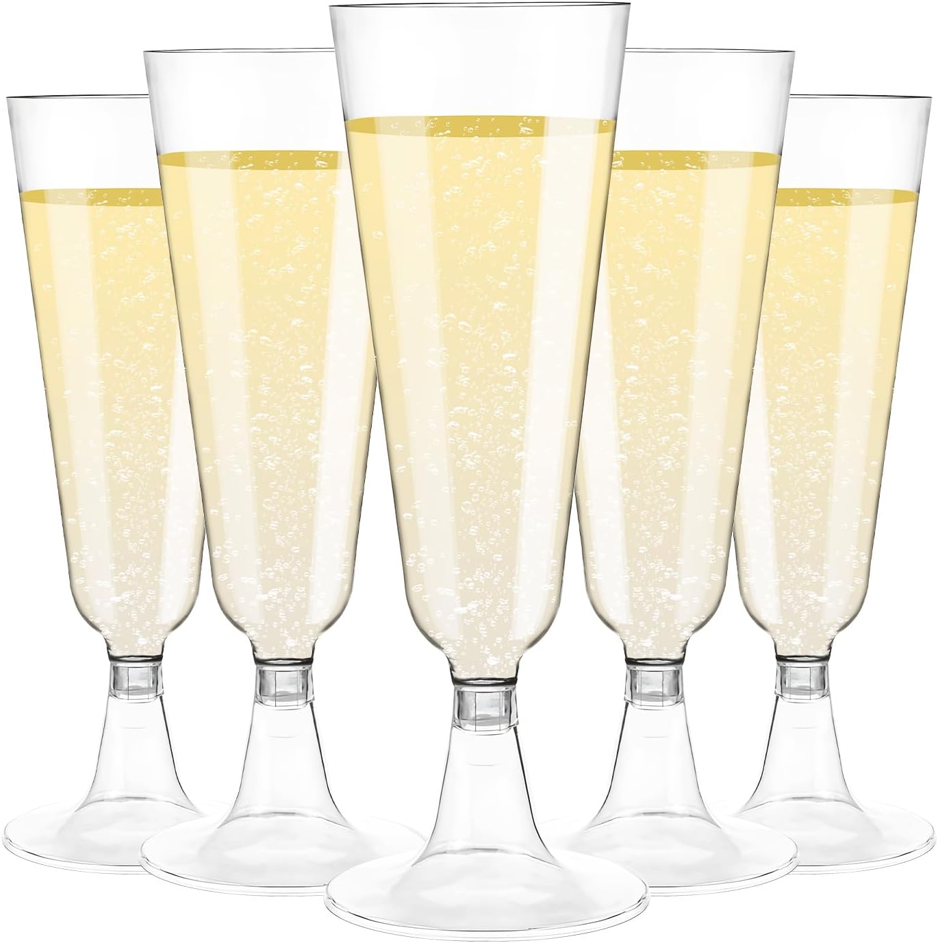 Plastic Champagne Flutes 100 Pack Disposable Glasses 5.5 Oz Clear Plastic Toasting Glasses Cocktail Cups for Party Wedding Thanksgiving Birthday