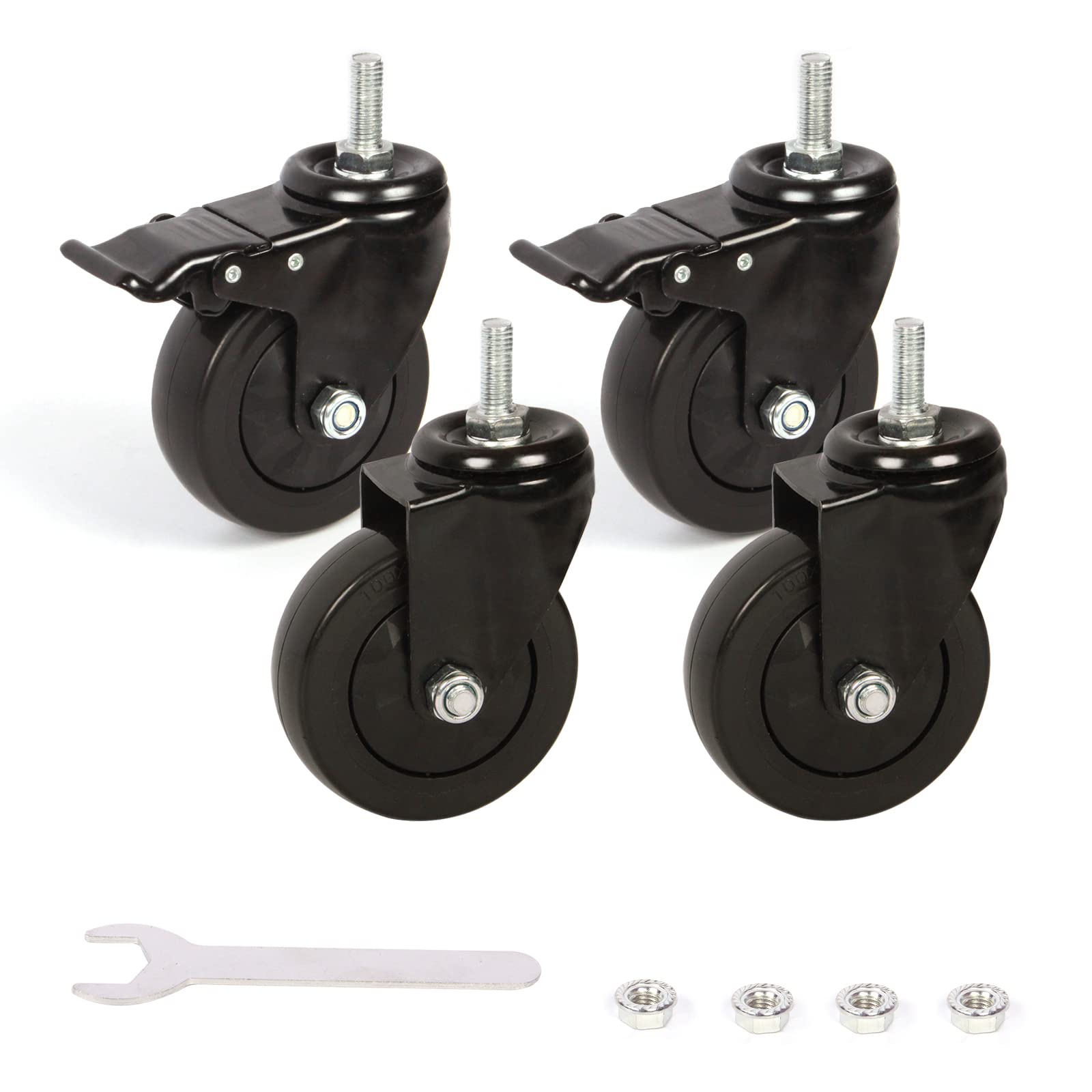 Buy Caster Wheels Set of 4, 4inch Heavy Duty Metal Swivel Wheel