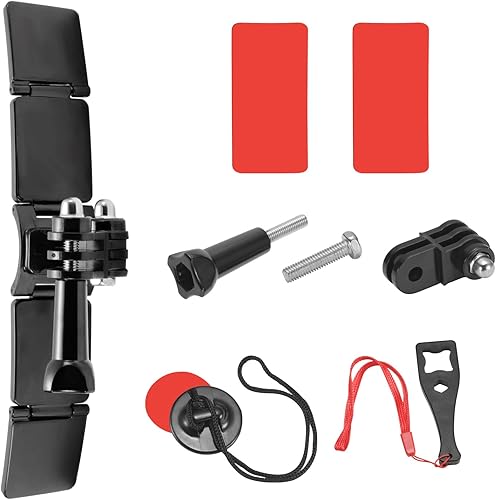Miniatura 6 de Kits de montaje en barbilla para casco de motocicleta con almohadillas curvas adhesivas compatibles con GoPro Hero 10, 9, 8, 7, (2018), 6 5, Hero