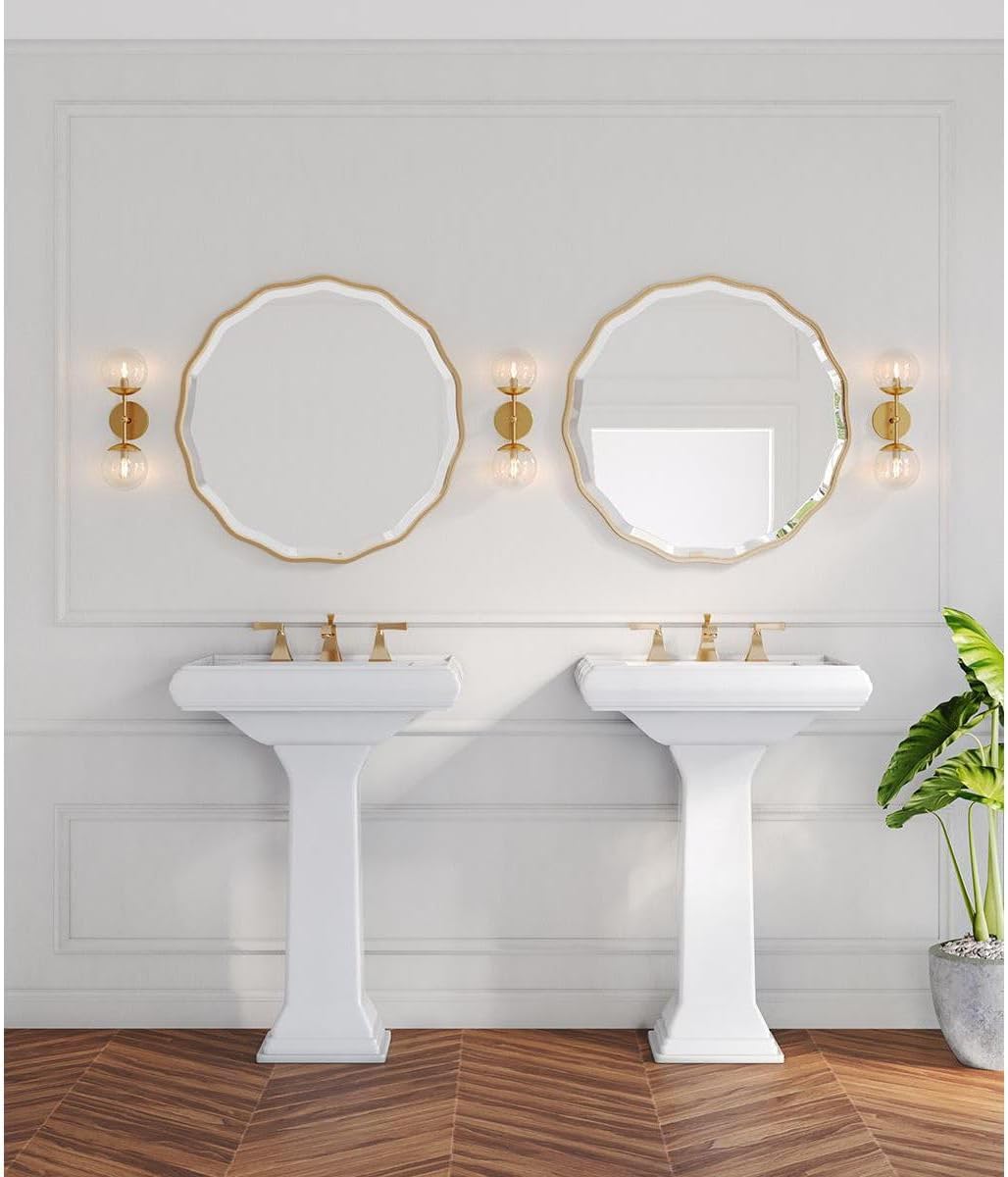 Progress Lighting P710114-109 Atwell Collection 6 in. Two-Light Brushed Bronze Mid-Century Modern Wall Sconce with Clear Glass Shade