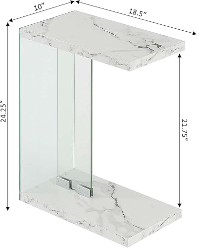 Miniatura 3 de Convenience Concepts Mesa auxiliar SoHo C, mármol sintético blanco