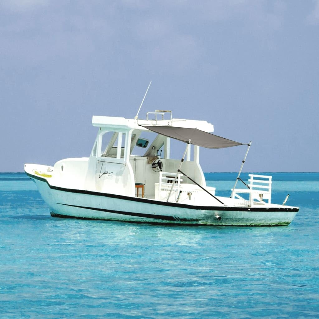 Estensione per ombreggiatura T-Top Antracite, 170 x 208 cm, poliestere impermeabile con rivestimento in poliuretano, per barca da pesca, bimini top