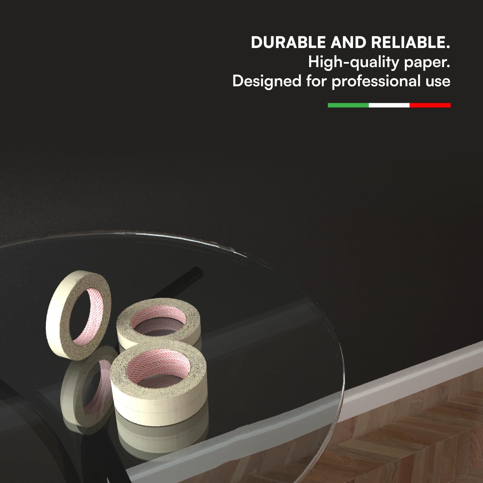 DNK TRADE Paper Tape 19mm x 50m for Painters Professional Recyclable Gummed Paper for Masking Painting and Whitewashing - 16 Rolls - Image 2