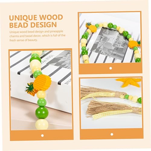 Miniatura 7 de Didiseaon Cuentas de piña, decoraciones hawaianas, decoraciones de verano para el hogar, rosario de madera, decoración para el hogar, bandeja