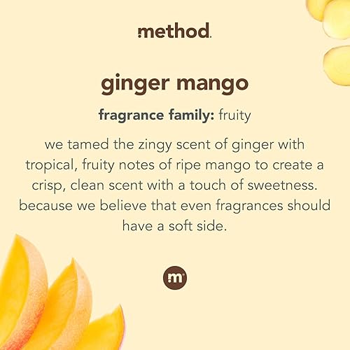 Miniatura 3 de Method Paquetes de detergente para lavandería aroma de jengibre y mango solución quitamanchas a base de plantas que funciona en agua fría y caliente