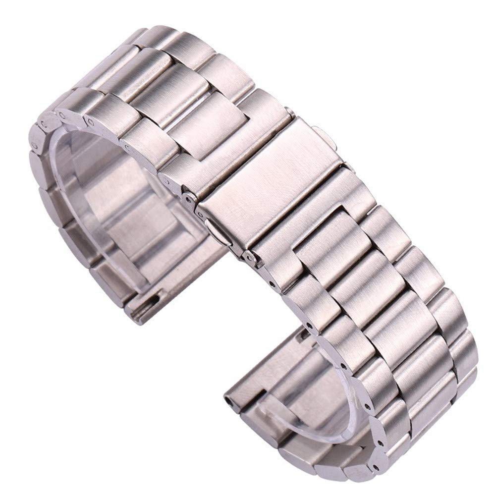 Uhrenarmband 18 20 22 24 mm Uhrenarmband aus massivem Edelstahl, silbernes Uhrenarmband, Schnellverschluss-Federsteg-Armband