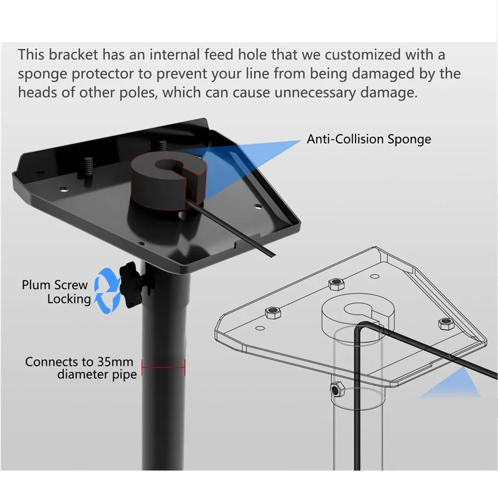 Resistente alle intemperie Satellite Montaggio Stand Soluzione per Gen 3 Montaggio Tetto Camper Camper Yacht Viaggio Marino Attrezzature Satellitari