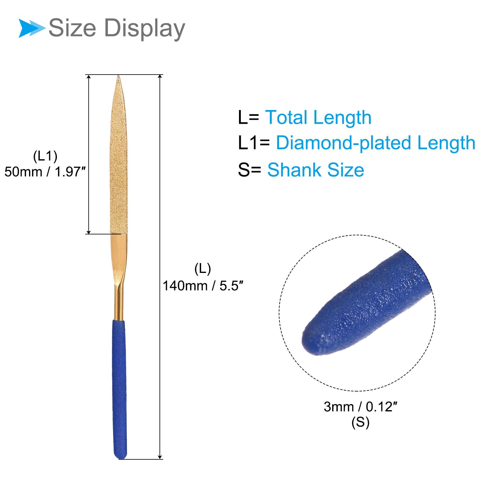 CoCud Diamond Coated Needle File,, 3x140mm - Image 2