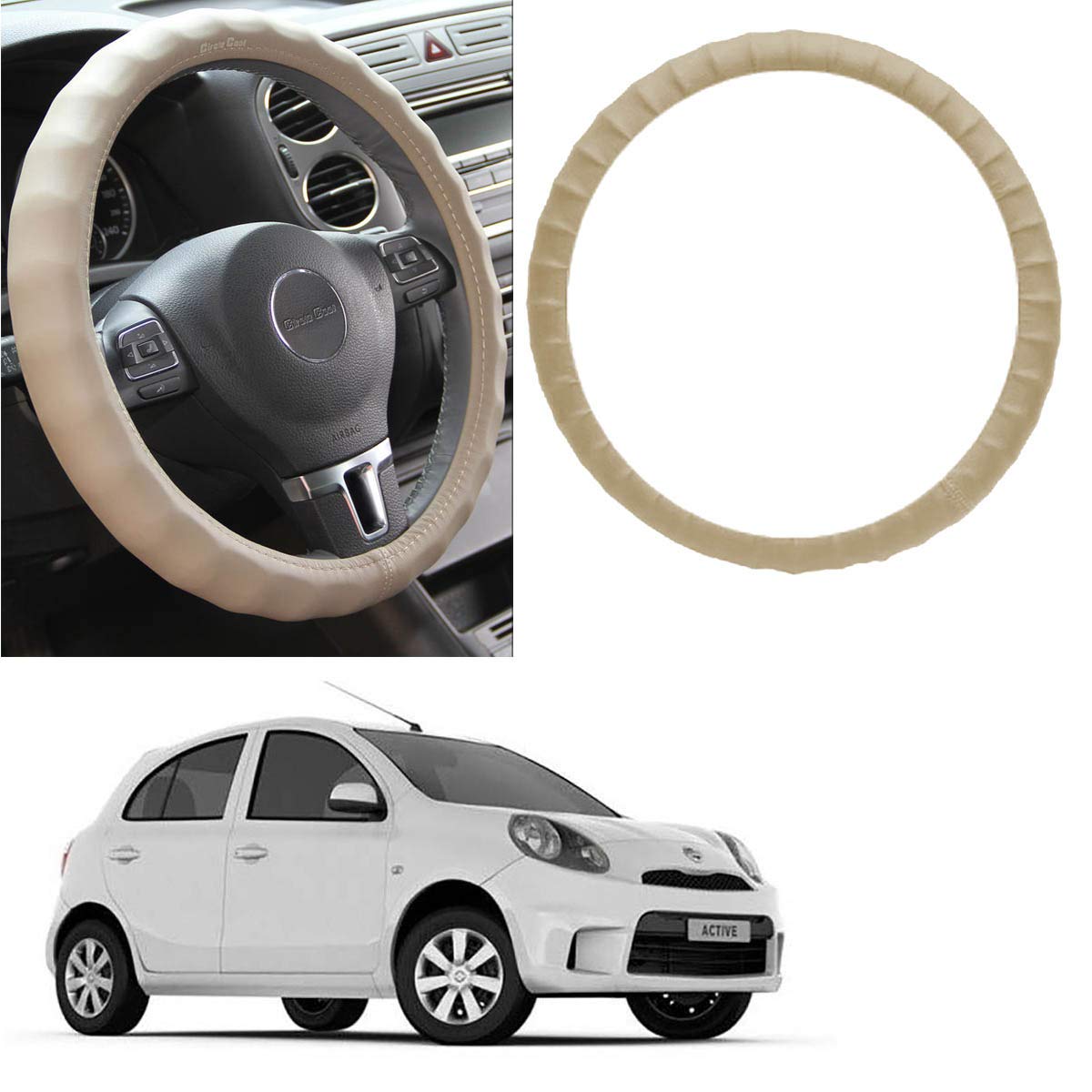 PulGos Finger Grip Car Wheel Steering Cover for Nissan Micra Active