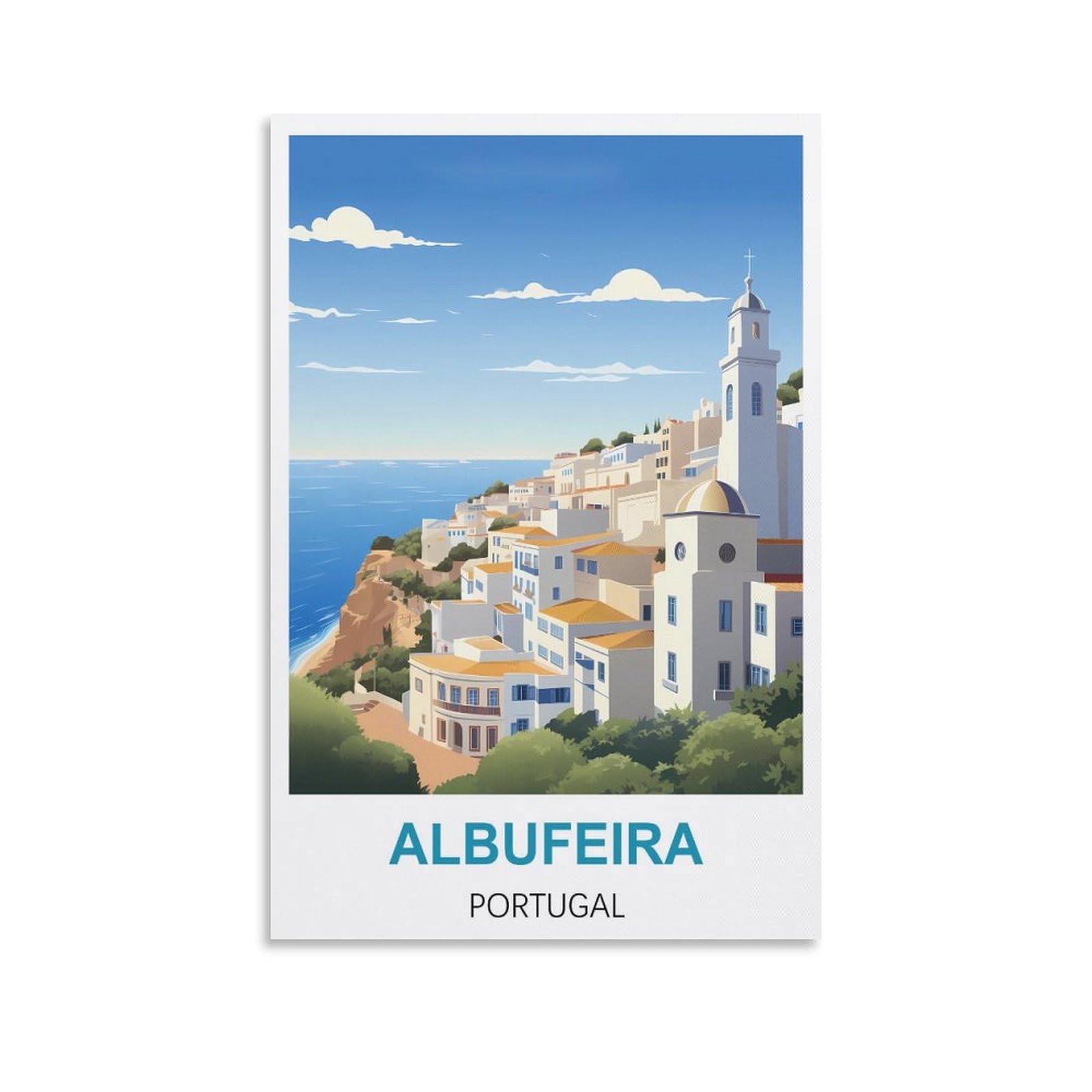 Metal Signs,Albufeira Portugal Vintage Signs Home Kitchen Rustic Travel Metal Signs Wall Art Decor 15x30cm