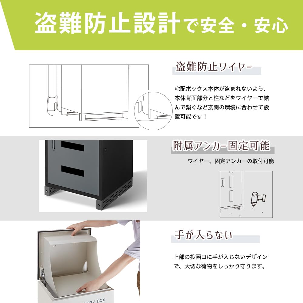 Amazon.co.jp: 組み立て不要【ポスト一体型/両開き扉】R・BOOM説明動画