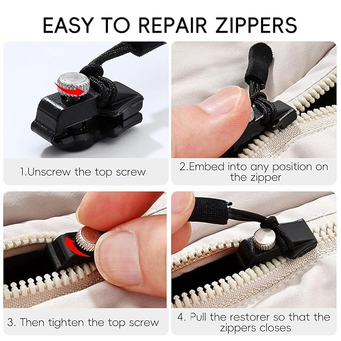 Image of FLIZZOW Zipper Pull Upgraded 10 PCS, Universal Zipper Puller Replacement Premium Zipper Tab Tags Cord Extension Fixer for Luggage, Backpacks, Jackets, Coat, Purses, Handbag, Purse, Boots, Pants, Tent (10)