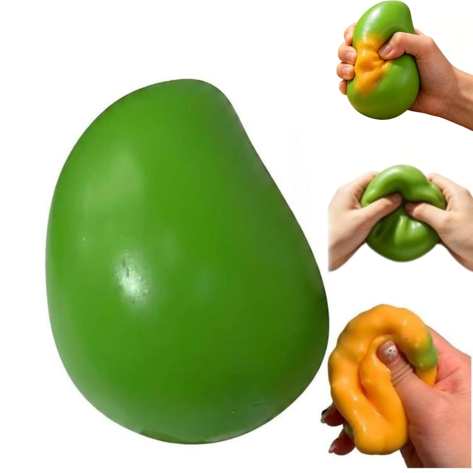 Crunchy Mango Squishies, Chameleon Mango Squeeze Stress Ball, Color Changing Fidget Toy, Chameleon Fruit Stress Textured Sensory Ball for Anxiety Relief Party Favors Adults，1PC