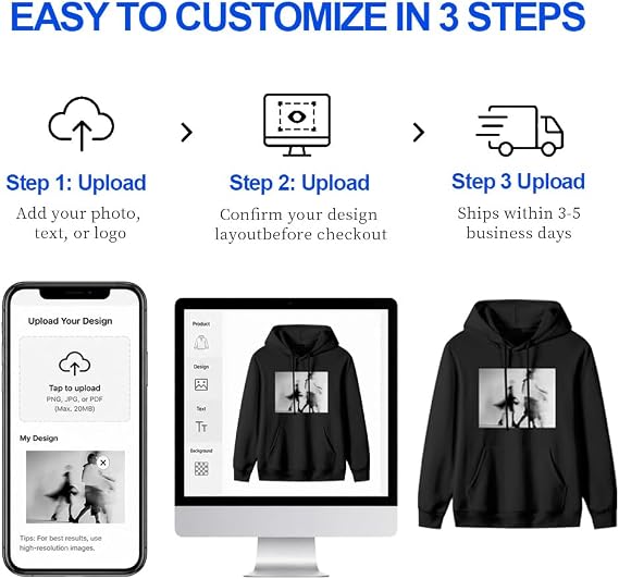 Custom Hoodie, Design Your Own Personalized Pullover for Men and Women