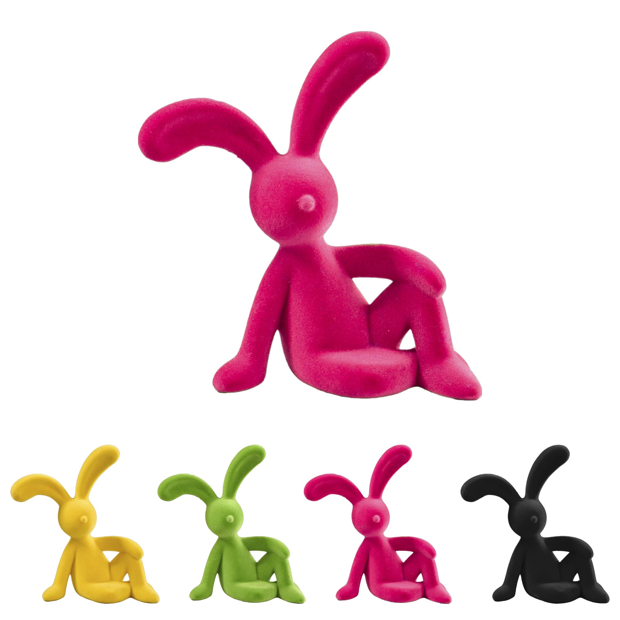 Lapin de Pâques floqué rose design haut de gamme pour intérieur
