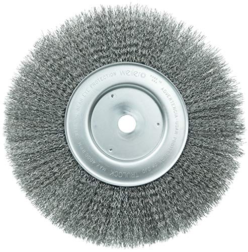 Weiler 01258 10" Narrow Face Crimped Wire Wheel, .014" Steel Fill, 3/4" Arbor Hole, Made in The USA (Pack of 2)
