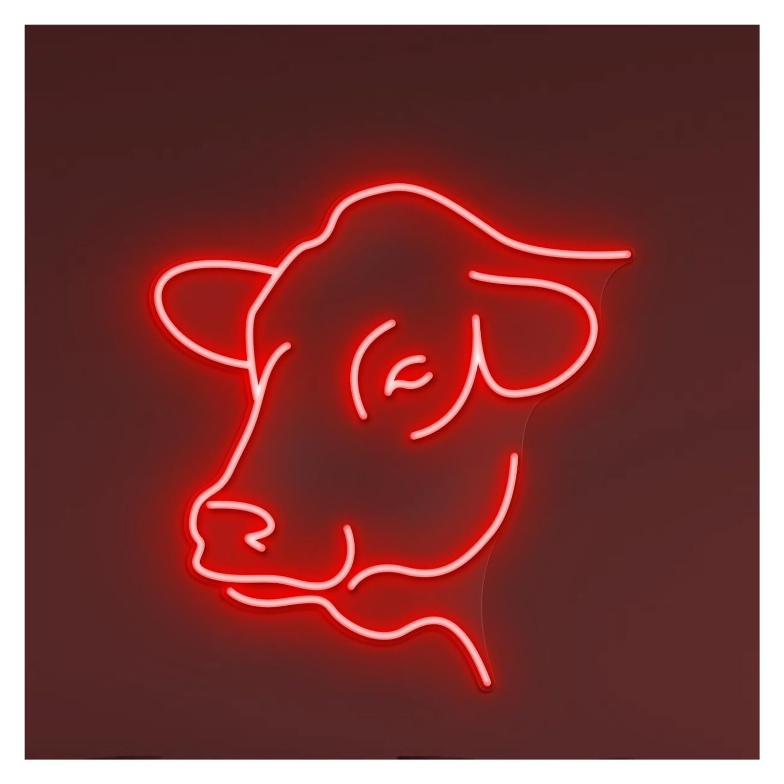 RONGCH Hanging Art Neon Signs Cow Neon Sign, Suitable for Kids Room Decor with Brightness Adjustable 46cm(H)
