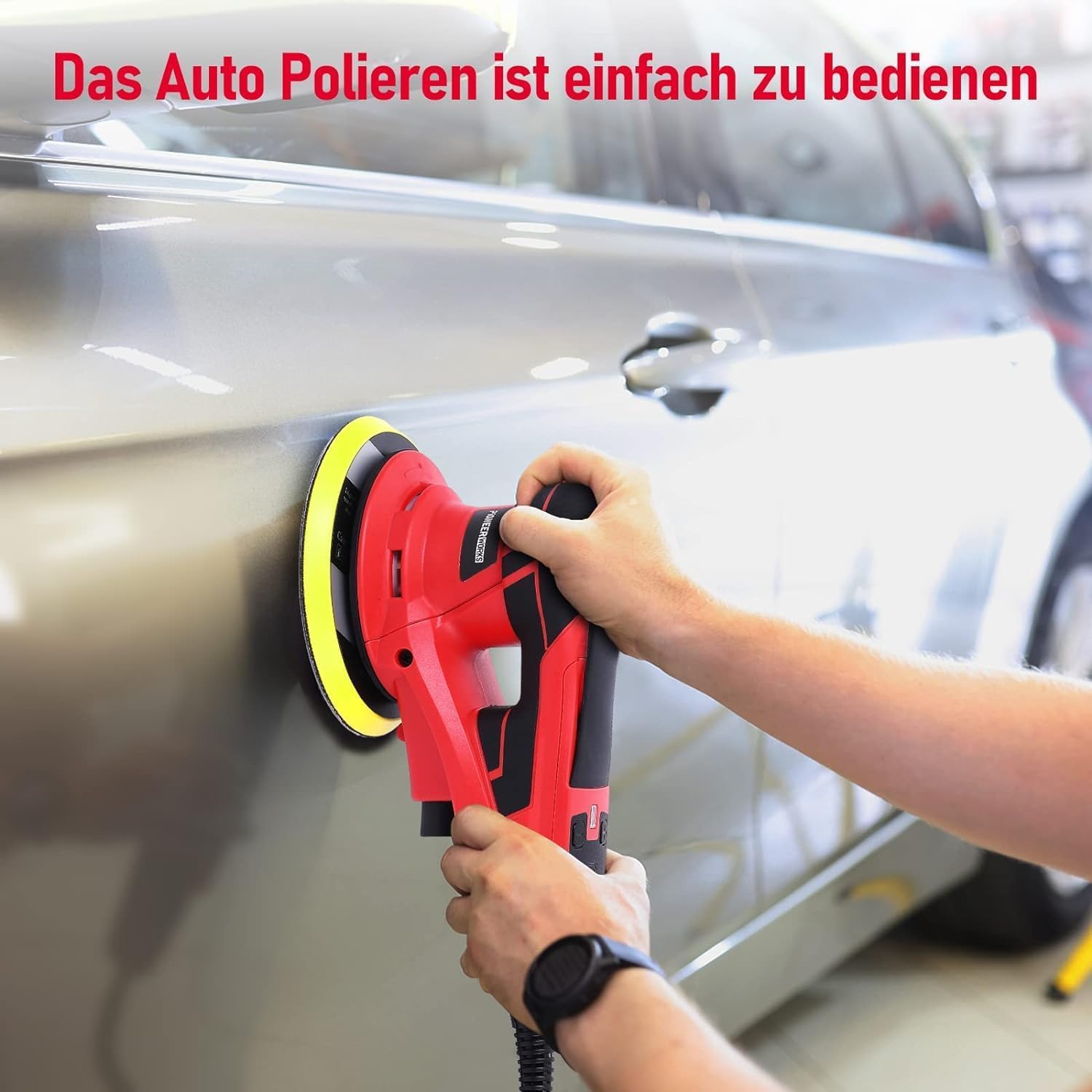 Exzenterschleifer 350W bürstenlos - Schleifteller 150mm - 2,5mm Hub - 5 einstellbare Geschwindigkeiten - niedrige Vibrationen - 10000 U/min - Kompakt für Holz und Polieren - Deutschland