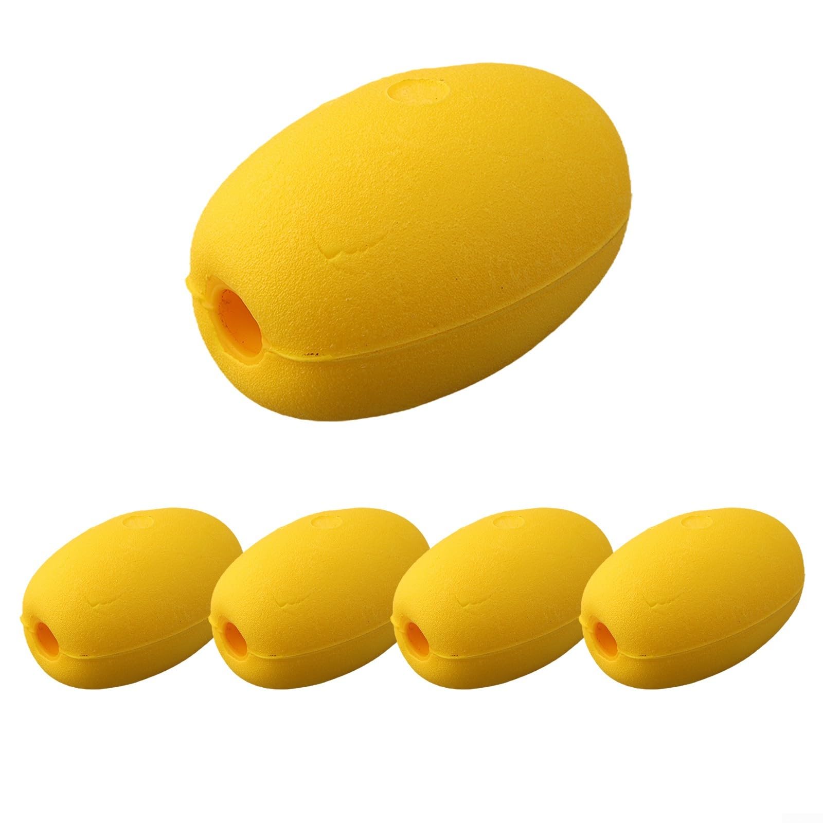 HEIBTENY Lot De 5 Filets De Pêche Pour Bouée De Piscine - Anti-collision - EVA - Corde élastique - Jaune - 73 X 105 X 20 Mm