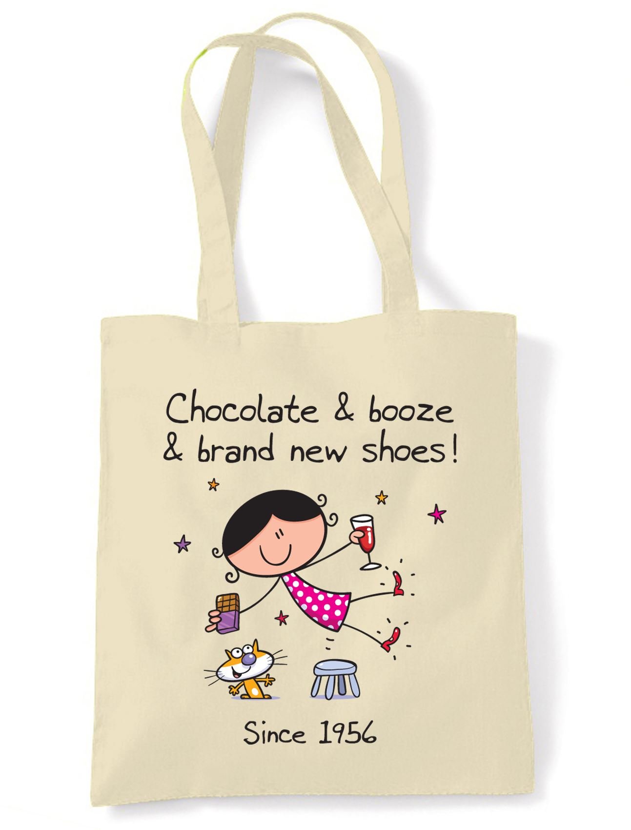Borsa della spesa con stampa a lettere, borsa casual con tasche