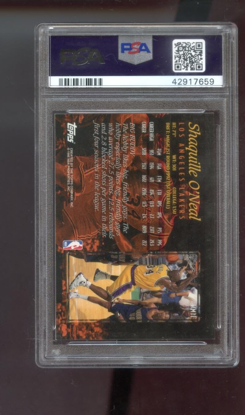 1997-97 Topps Hobby Masters #HM11 Shaquille O'Neal Shaq ONeal PSA 9 Graded Basketball Card NBA 96-97 1996-1997 Los Angeles Lakers INSERT