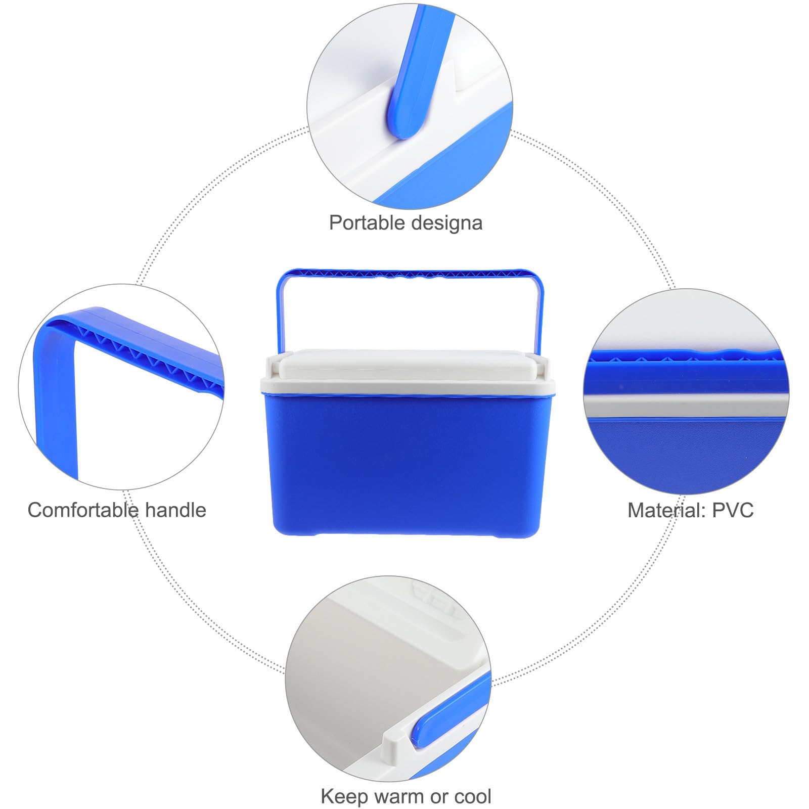 Cestino Termico Portatile da Picnic 12l in Pvc con Manico Blu