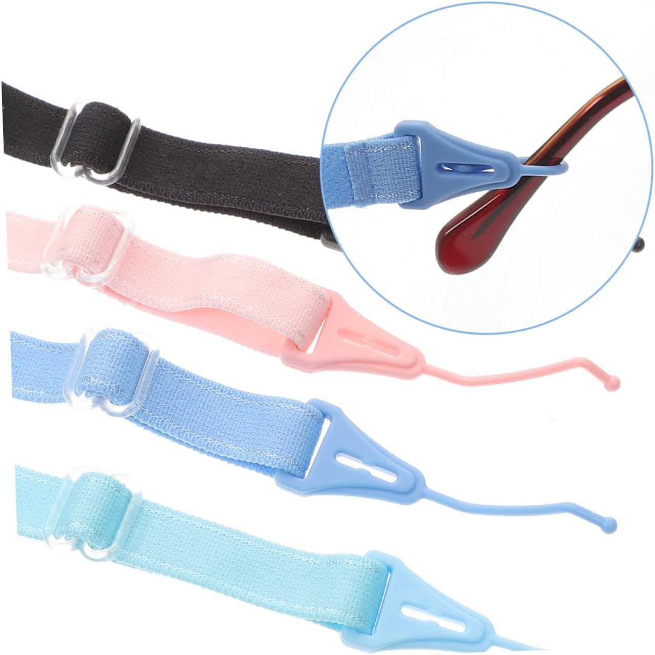 OSALADI 16pcs Adjustable Non- Eyeglass Retainers Comfortable Sunglasses Straps for Boys and Girls Elastic Design Adjustable Buckle