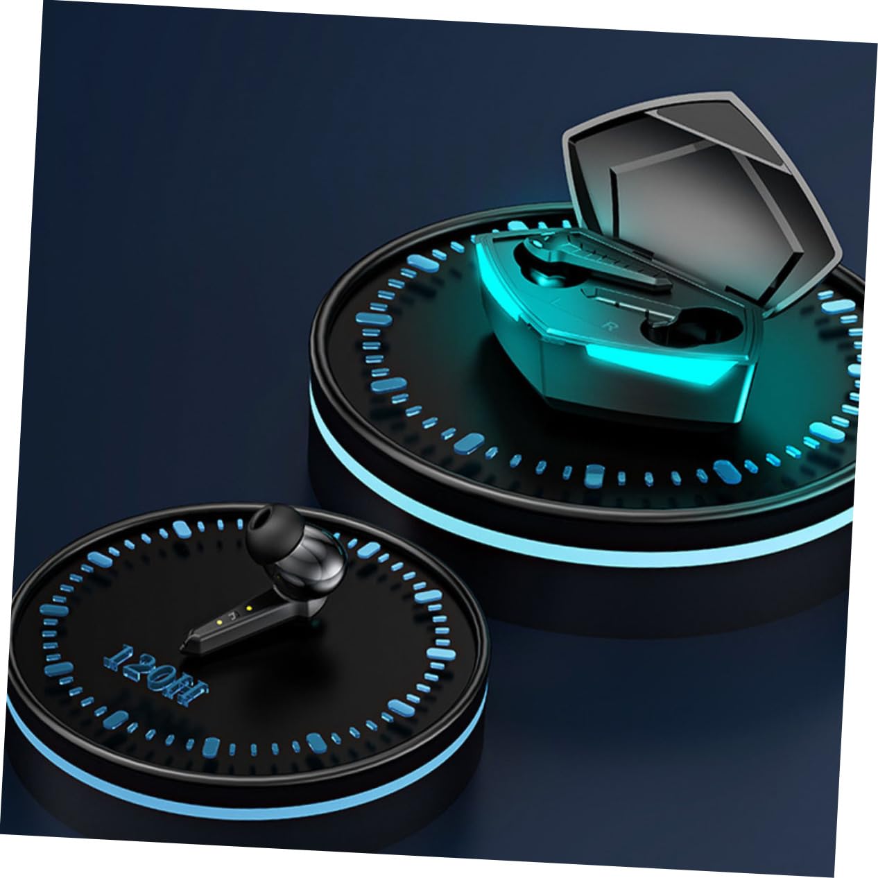 NUOBESTY 1 Set Cuffie Wireless Auricolari Sportivi Design e Compatto per Chiamate e Musica per Allenamento e Nero