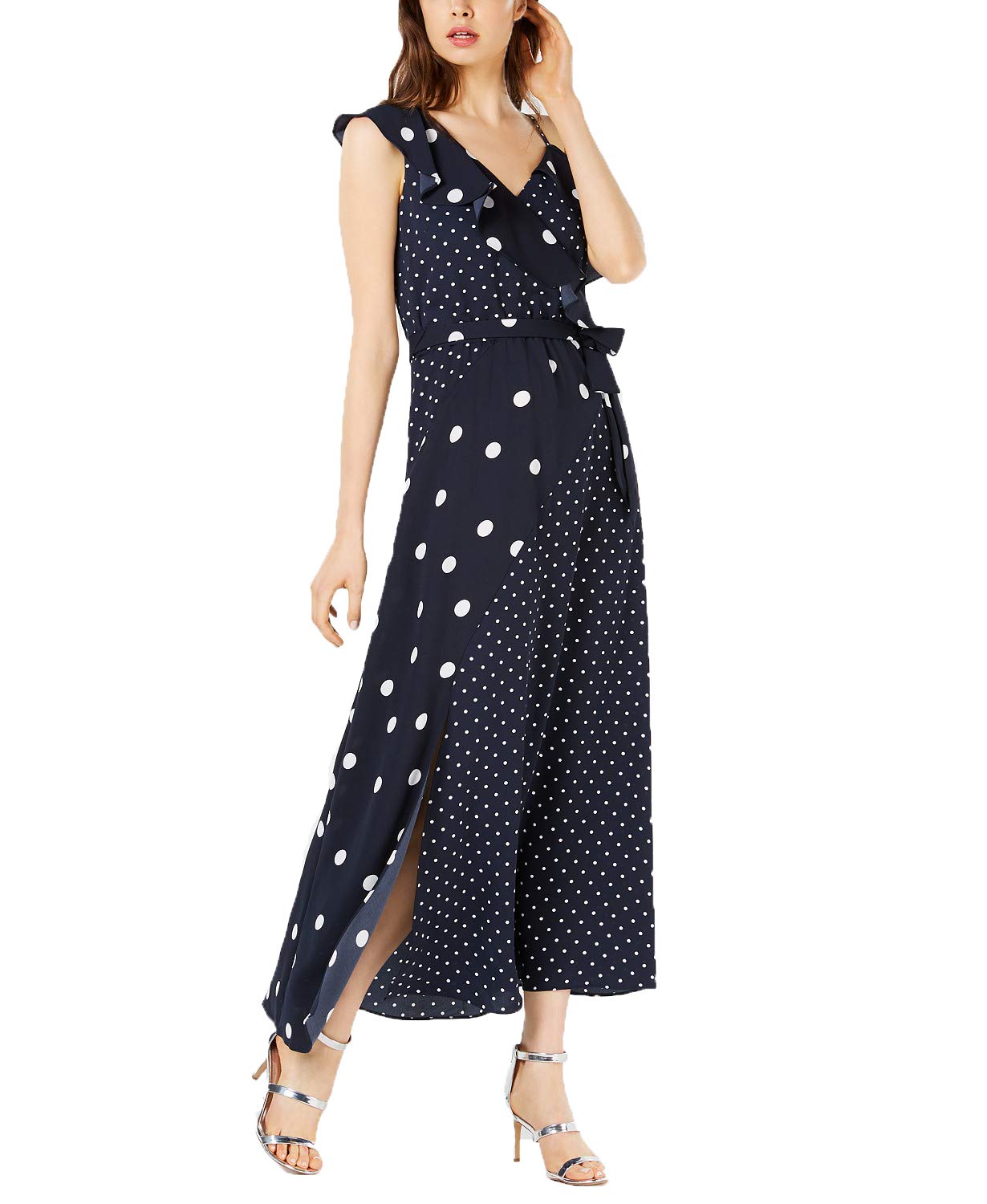 Bar IIIBar Iii Womens Dot A-Line Maxi Dress