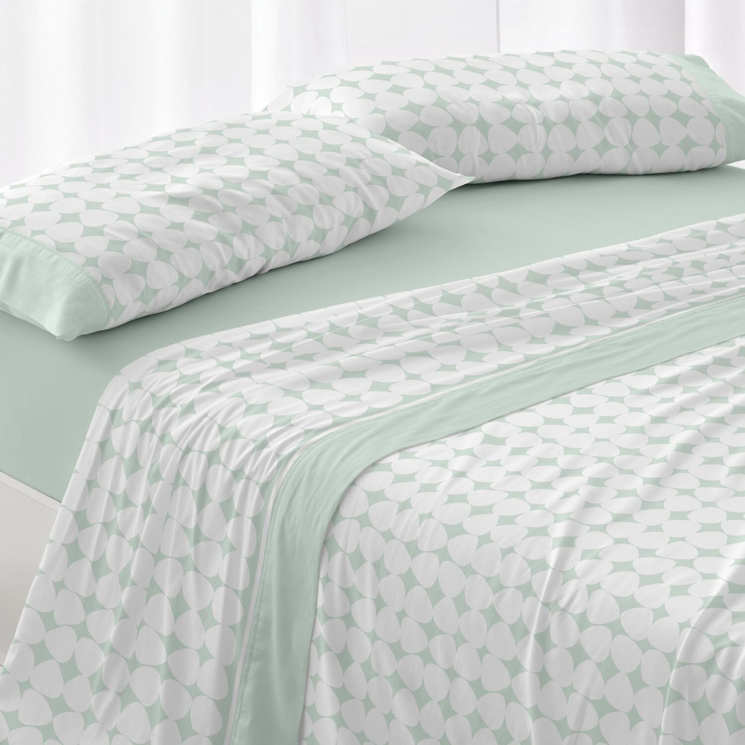 Linge de lit menthe 105x200 Burrito Blanco pour chambre apaisante