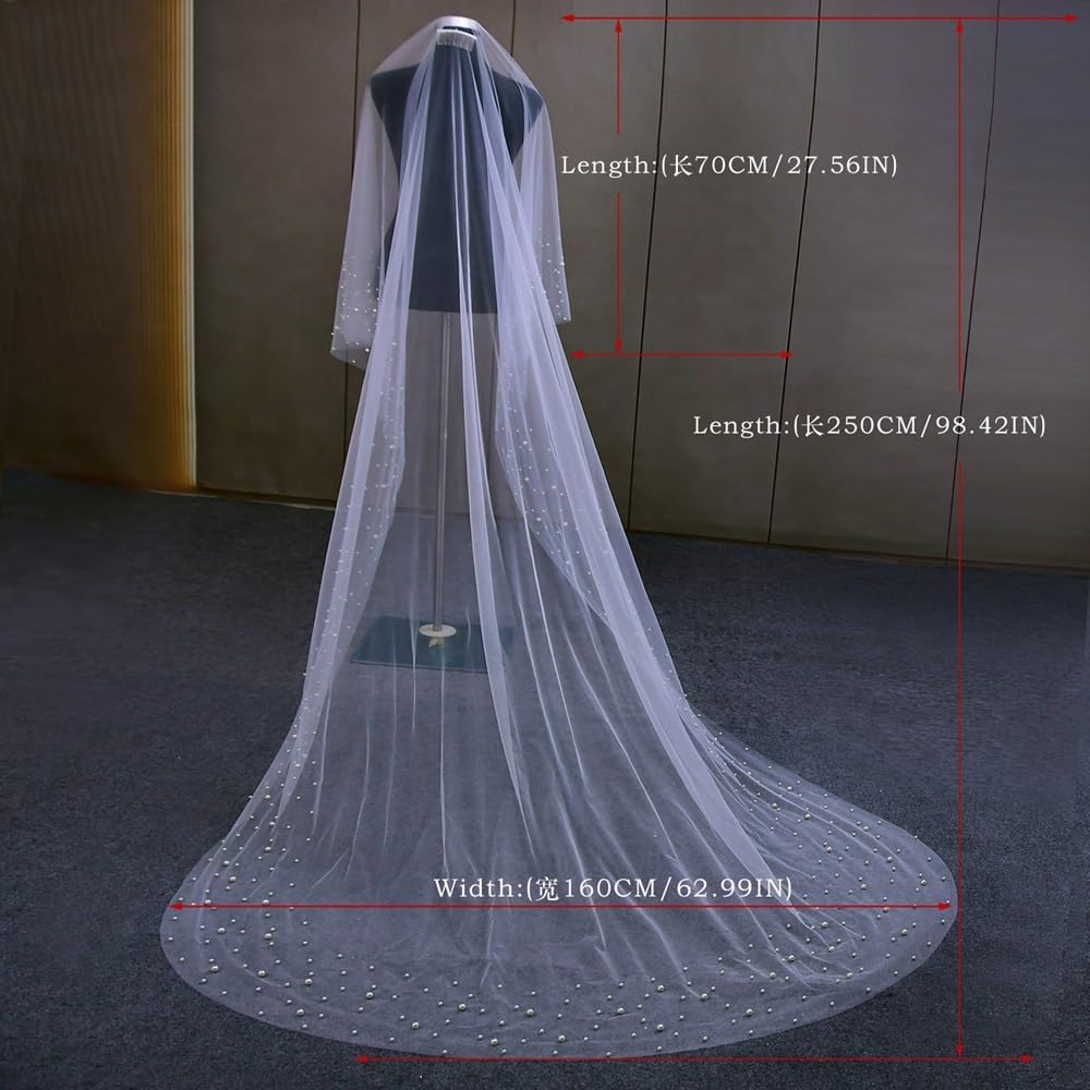 Wedding Veil Bridal Veils Pear Veil Bride Bachelorette Party Bride Accessories(Ivory,150cm)