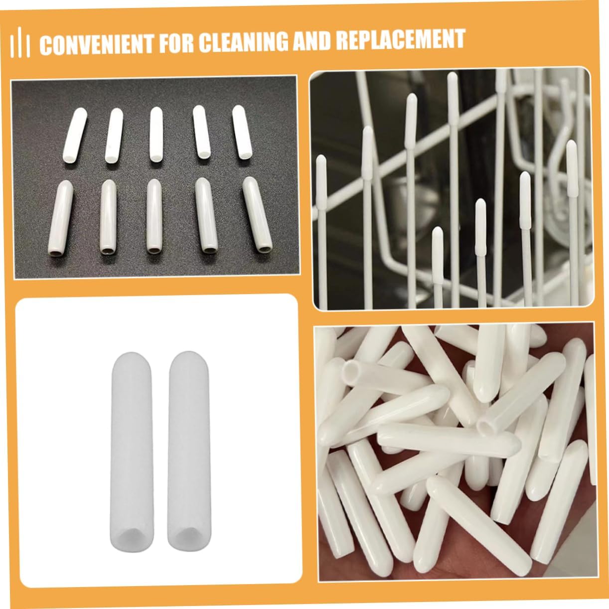Zerodeko 100pcs Dishwasher Rack Repair Caps Fit Tine Prong End Covers for Kitchen Tableware Protection Easy Installation Compatible with Standard Dishwashers