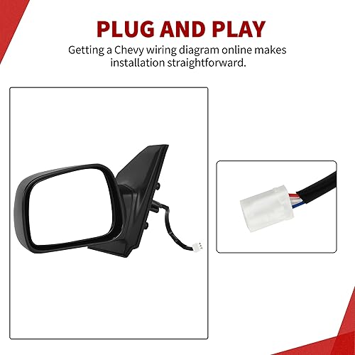 Miniatura 5 de YITAMOTOR Espejo lateral izquierdo del conductor compatible con Corolla CE 2003 2004 2005 2006 2007 2008 Corolla CE ajuste de potencia no