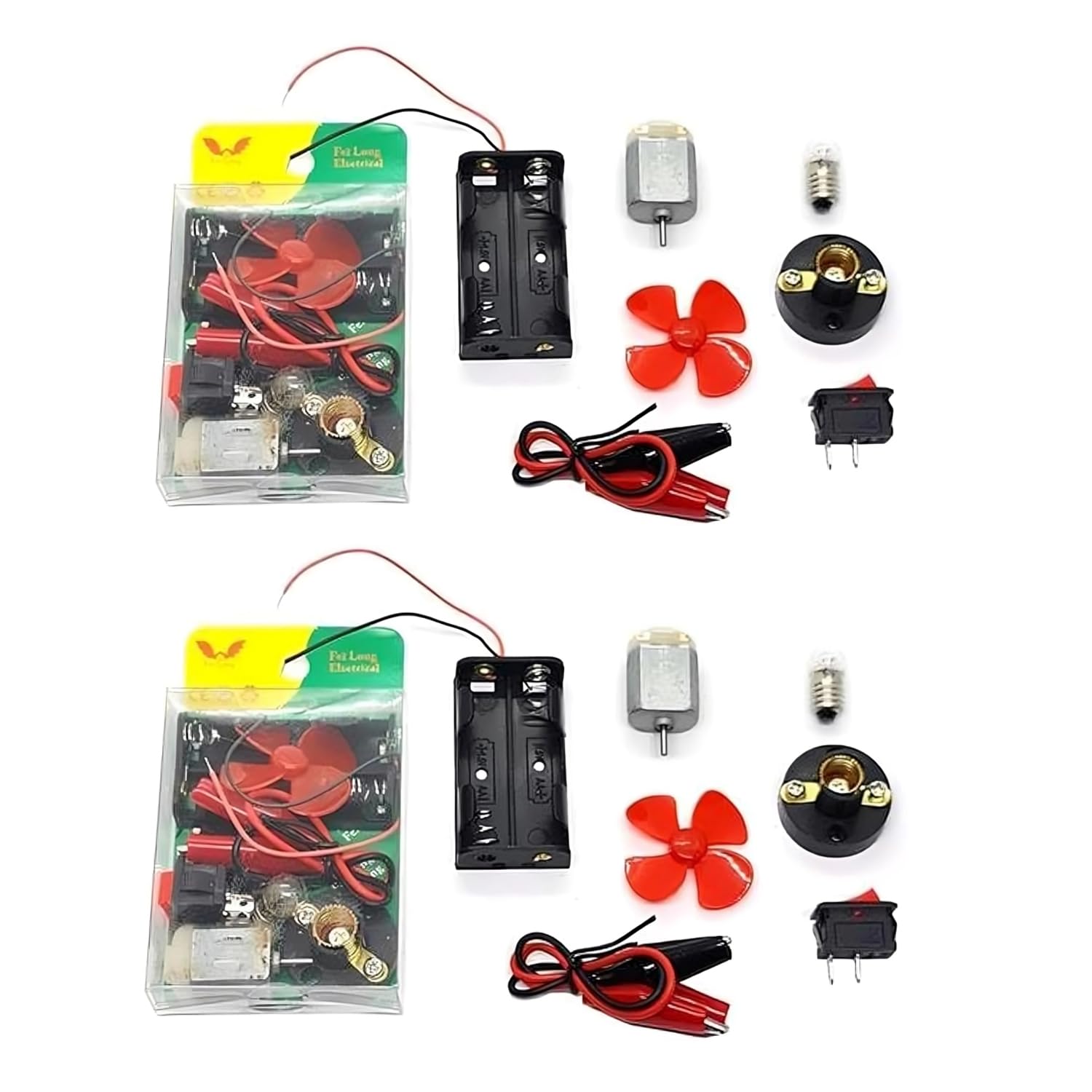 Biella Electric Circuit Motor Project Startup Kit, Science Experiment DIY Circuit Learning Set (2 Pack)