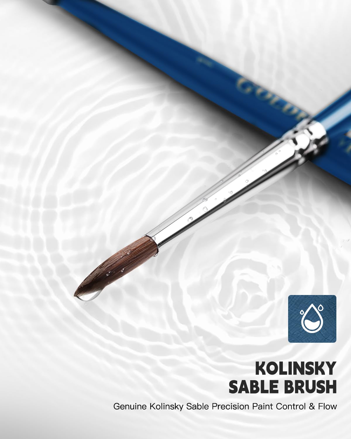 Pincel Kolinsky, pincel en miniatura de arce dorado, cepillo natural profesional con punta redonda para modelos, detalles de acuarela, pintura acrílica, tamaño 2 1 0 00 5/0